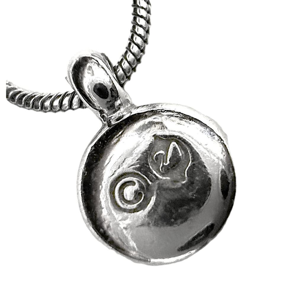 Branded Swarovski Sterling Silver Necklace Round Crystal Pendant Adjustable - Picture 3 of 4